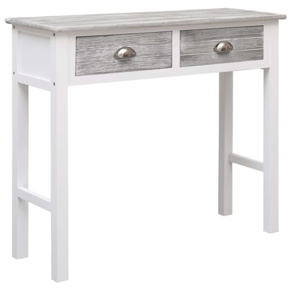 vidaXL Console Table Grey 90x30x77 cm Wood - Image 1