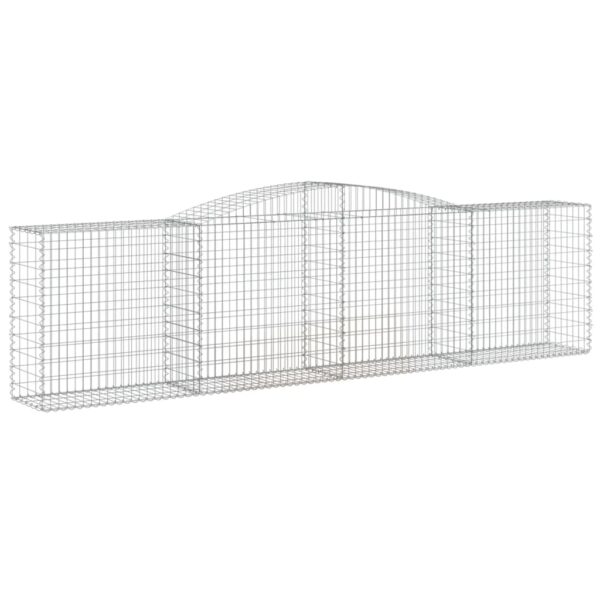 vidaXL Arched Gabion Basket 400x50x100/120 cm Galvanised Iron - Image 2