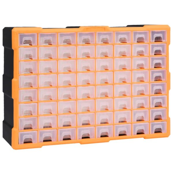 vidaXL Multi-drawer Organiser with 64 Drawers 52x16x37.5 cm - Image 1