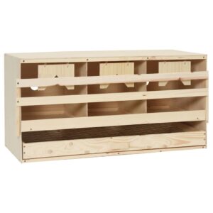 vidaXL Chicken Laying Nest 3 Compartments 72x33x38 cm Solid Pine Wood