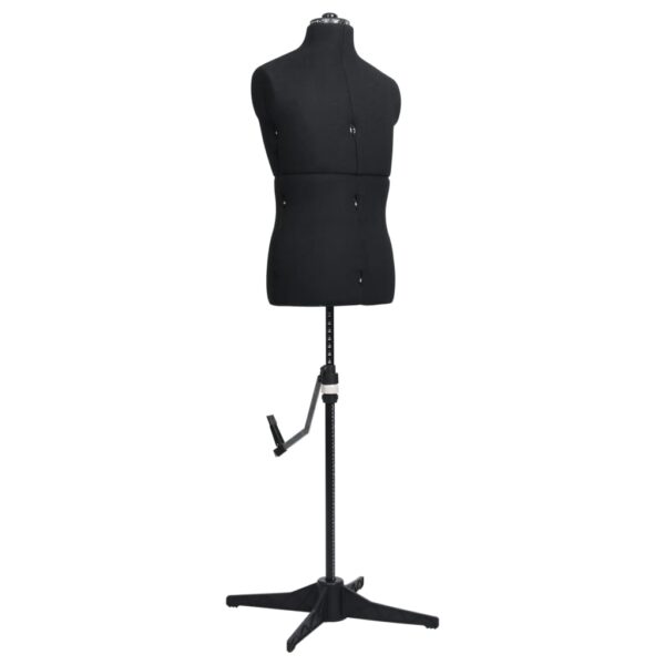vidaXL Adjustable Dress Form Male Black Size 37-45 - Image 1