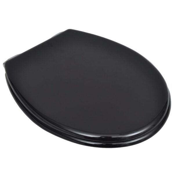 vidaXL Toilet Seats with Soft Close Lids 2 pcs MDF Black - Image 3