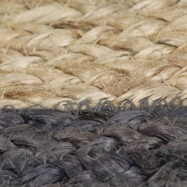 vidaXL Handmade Rug Jute with Dark Grey Border 120 cm - Image 5