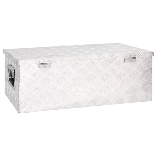vidaXL Storage Box Silver 80x39x30 cm Aluminium - Image 4