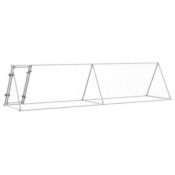vidaXL Chicken Cage Silver 400x105x91 cm Galvanised Steel - Image 6