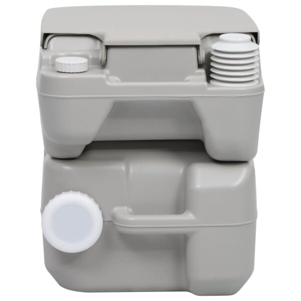 vidaXL Portable Camping Toilet Grey 20+10 L - Image 4