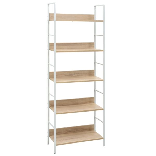 vidaXL 5-Layer Book Shelf Oak 60x27.6x158.5 cm Engineered Wood - Image 1