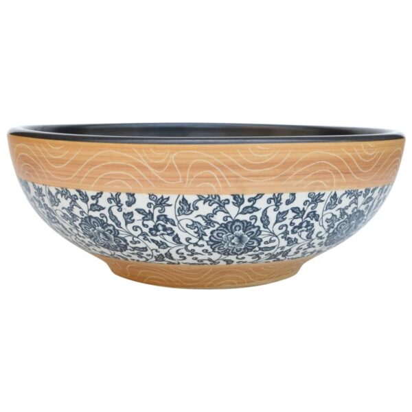 vidaXL Countertop Basin Multicolour Round Φ41x14 cm Ceramic - Image 2