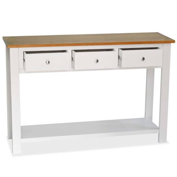vidaXL Console Table 118x35x77 cm Solid Oak Wood - Image 2