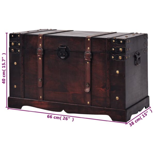 vidaXL Vintage Treasure Chest Wood 66x38x40 cm - Image 9