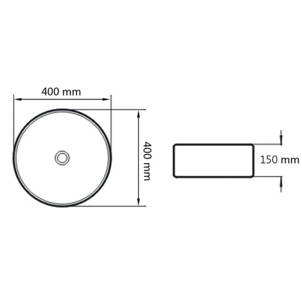 vidaXL Basin Round Ceramic White 40x15 cm - Image 6