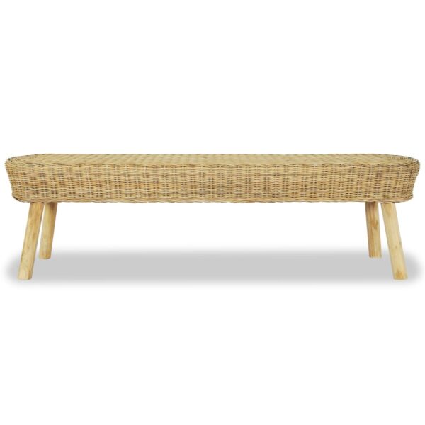 vidaXL Hall Bench 160x35x45 cm Natural Rattan - Image 2