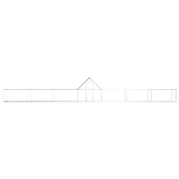 vidaXL Chicken Coop 14x2x2 m Galvanised Steel - Image 2