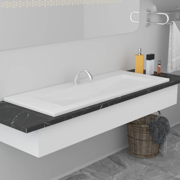 vidaXL Built-in Basin 101x39.5x18.5 cm Ceramic White - Image 1