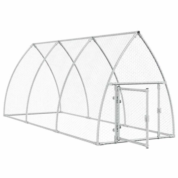 vidaXL Chicken Cage Silver 300x105x120 cm Galvanised Steel - Image 4