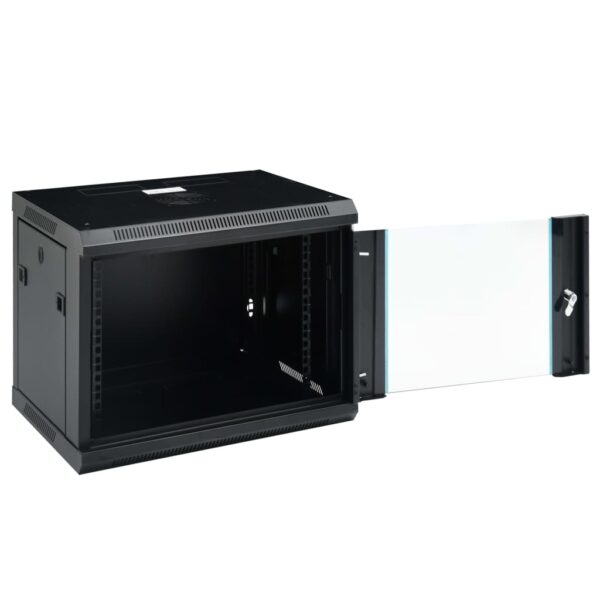 vidaXL 9U Wall Mounted Network Cabinet 19" IP20 600x450x510 mm - Image 2