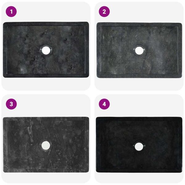 vidaXL Sink 45x30x12 cm Marble High Gloss Black - Image 10