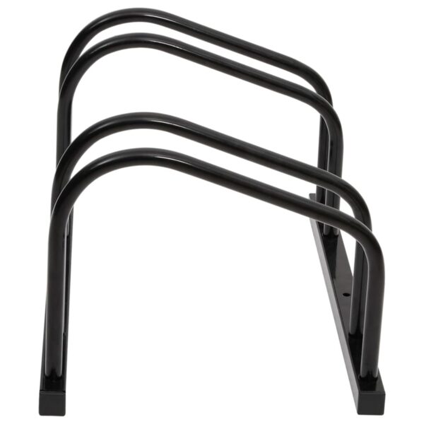 vidaXL Bike Rack for 2 Bikes Black Steel - Image 3