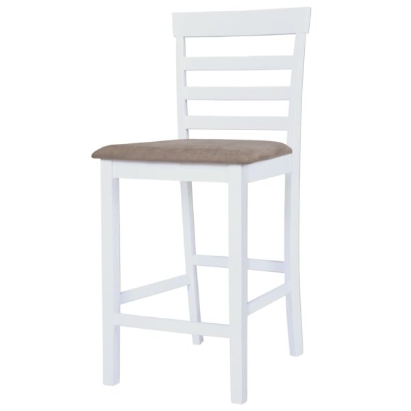 vidaXL Bar Chairs 2 pcs White Fabric - Image 4