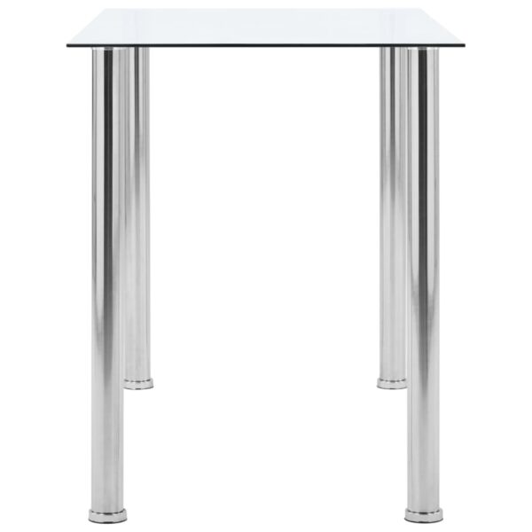 vidaXL Dining Table Transparent 120x60x75 cm Tempered Glass - Image 3