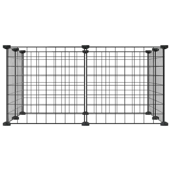 vidaXL 8-Panel Pet Cage Black 35x35 cm Steel - Image 3