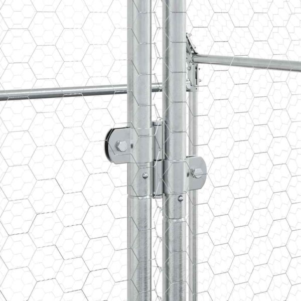 vidaXL Chicken Cage Silver 400x100x190 cm Galvanised Steel - Image 9