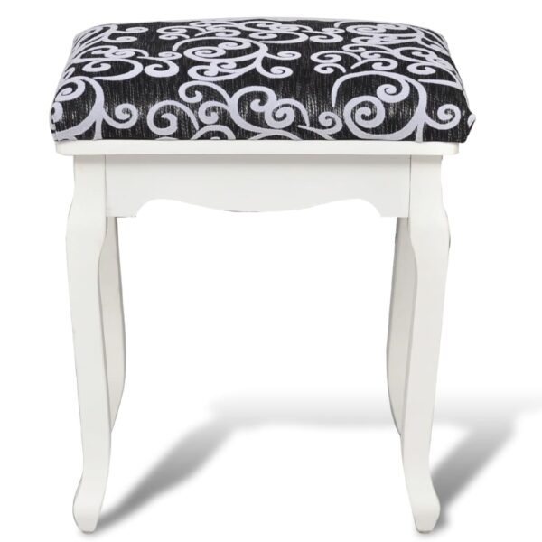 vidaXL Dressing Stool Black Fabric - Image 3