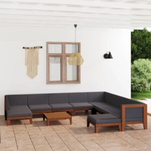 vidaXL 11 Piece Garden Lounge Set with Cushions Solid Acacia Wood