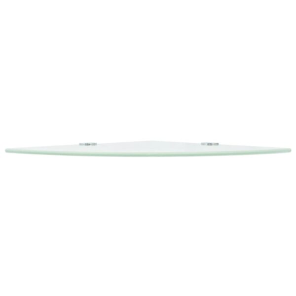 vidaXL Corner Shelves 2 pcs with Chrome Supports Glass White 25x25 cm - Image 4