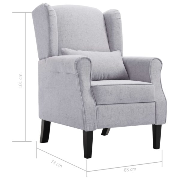 vidaXL Armchair Light Grey Fabric - Image 9