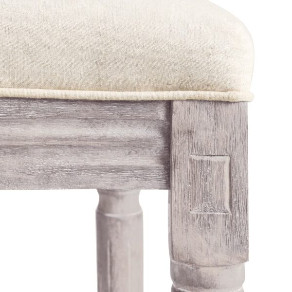 vidaXL Bar Chairs 2 pcs White Linen - Image 7