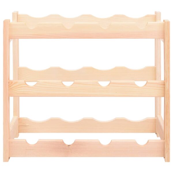 vidaXL Wine Rack for 12 Bottles Solid Wood Pine - Image 2