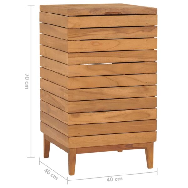 vidaXL Laundry Basket 40x40x70 cm Solid Teak Wood - Image 7