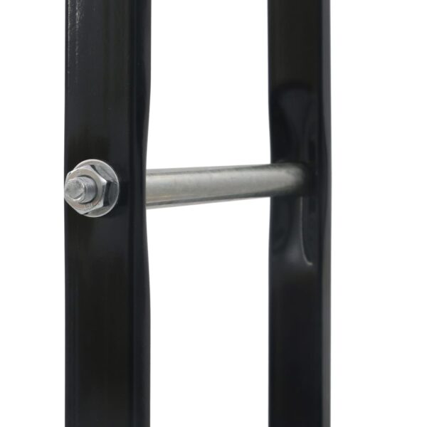 vidaXL Firewood Rack Black 80x25x200 cm Steel - Image 7