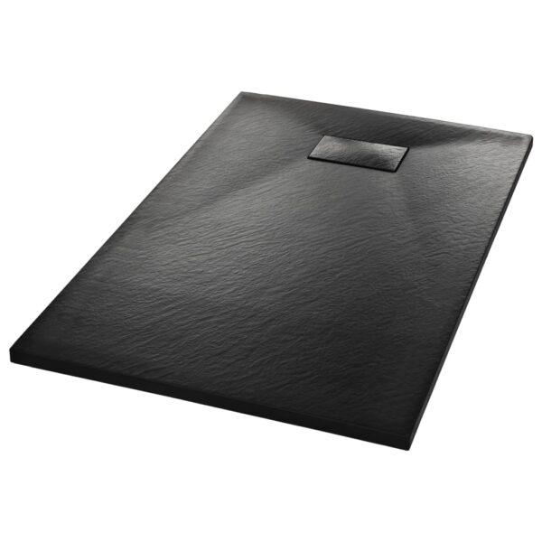 vidaXL Shower Base Tray SMC Black 100x80 cm - Image 2