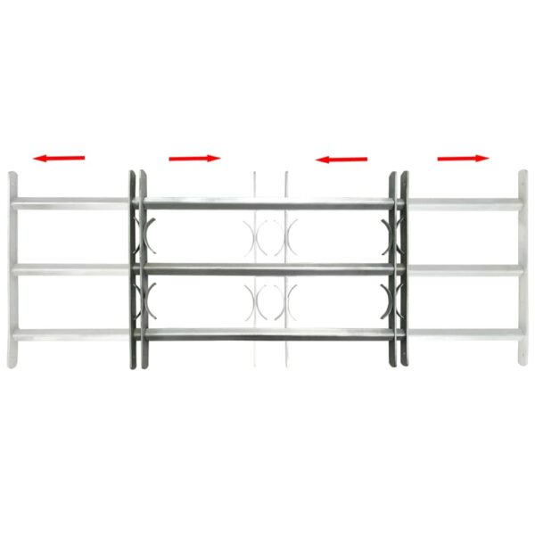 vidaXL Adjustable Security Grille for Windows with 3 Crossbars 1000-1500 mm - Image 2