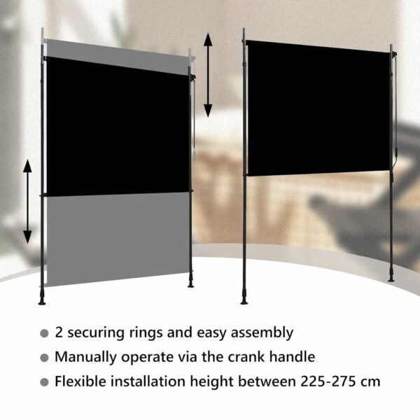 vidaXL Outdoor Roller Blind 150x270 cm Anthracite - Image 9