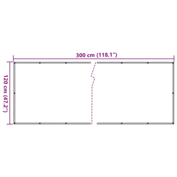 vidaXL Balcony Screen Beige 120x300 cm Oxford Fabric - Image 6