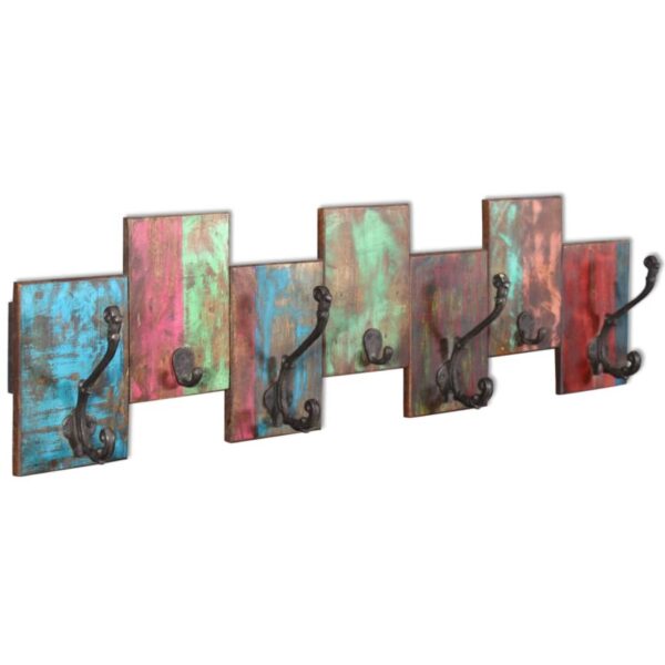 vidaXL Coat Rack with 7 Hooks Solid Reclaimed Wood - Image 1