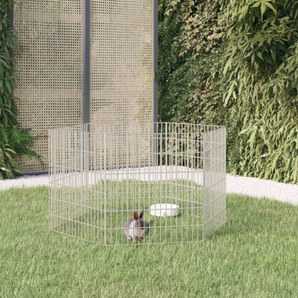 vidaXL Free Range Animal Enclosure 6-Panel 54x60 cm Galvanised Iron - Image 1