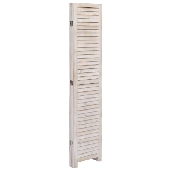 vidaXL 4-Panel Room Divider White 140x165 cm Wood - Image 4