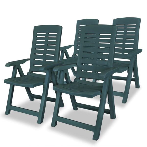 vidaXL 5 Piece Outdoor Dining Set Plastic Green - Image 3