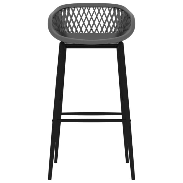 vidaXL Bar Chairs 4 pcs Grey - Image 3