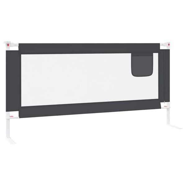 vidaXL Toddler Safety Bed Rail Dark Grey 190x25 cm Fabric - Image 5