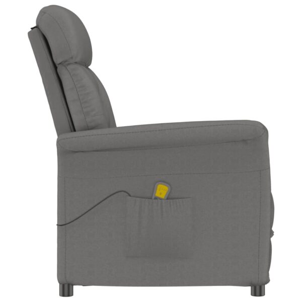 vidaXL Massage Chair Dark Grey Faux Suede Leather - Image 4