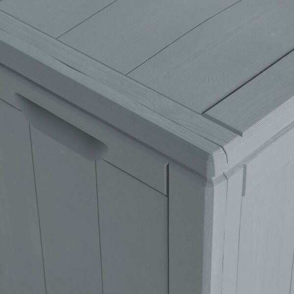 vidaXL Garden Storage Box 90L Grey PP Wood Look - Image 8