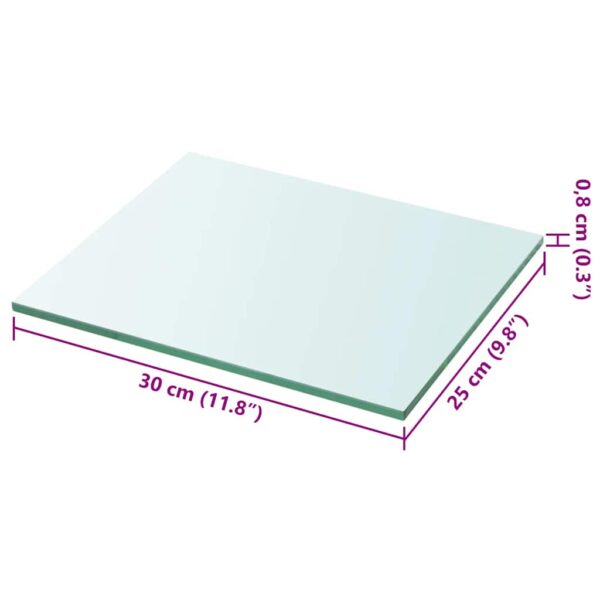 vidaXL Shelf Panel Glass Clear 30x25 cm - Image 3