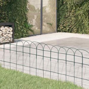 vidaXL Garden Border Fence Powder-coated Iron 25x0.4 m