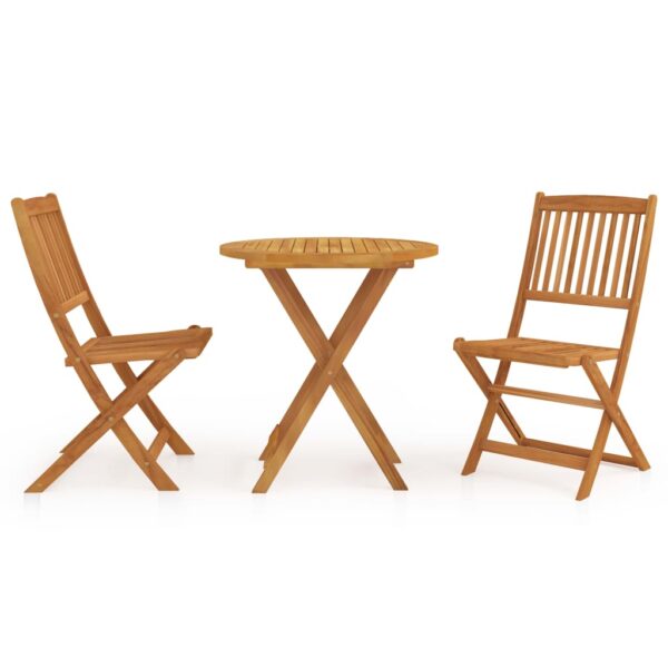 vidaXL 3 Piece Folding Garden Dining Set Solid Acacia Wood - Image 1