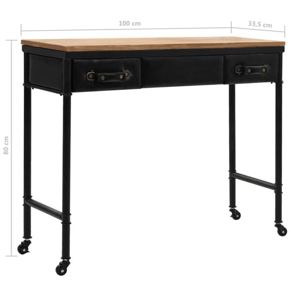 vidaXL Console Table MDF and Fir Wood 100x33.5x80 cm - Image 9